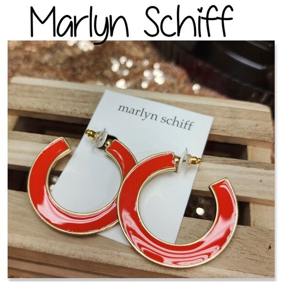 New Marlyn Schiff Open Hoop Earrings - Available In 2 Colors - Picture 1 of 9